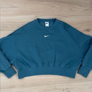 Nike Blue Cropped Crewneck Sweatshirt